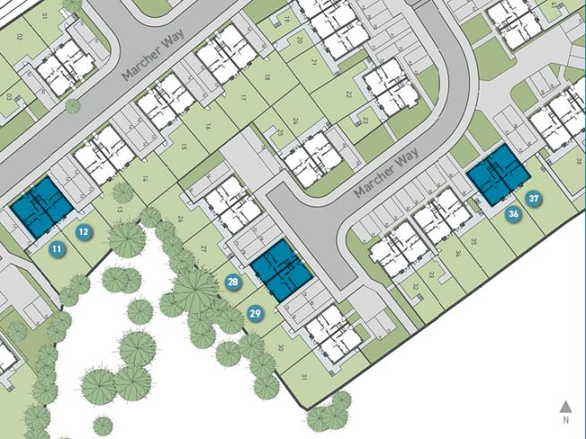 Site plan 3 bedroom houses - artist's impression subject to change